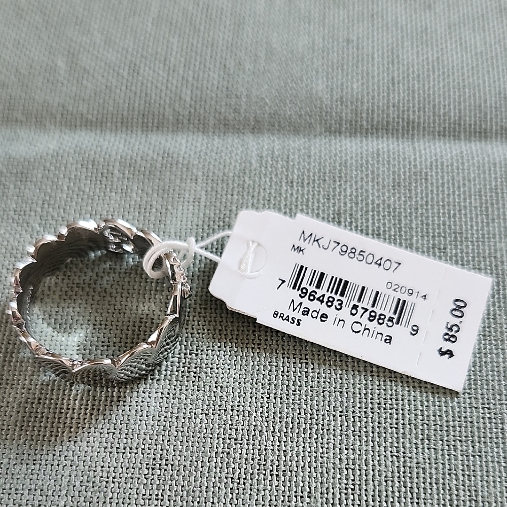 Michael Kors Silver Heart Ring Size 7